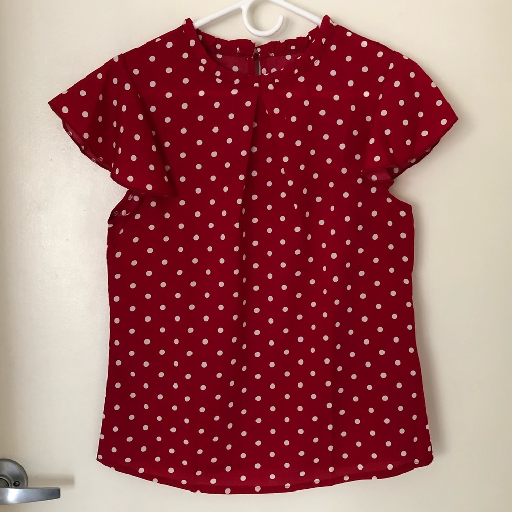 Sheik Red Polka Dot Dress Shirt